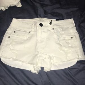 White destroyed shorts from american eagle